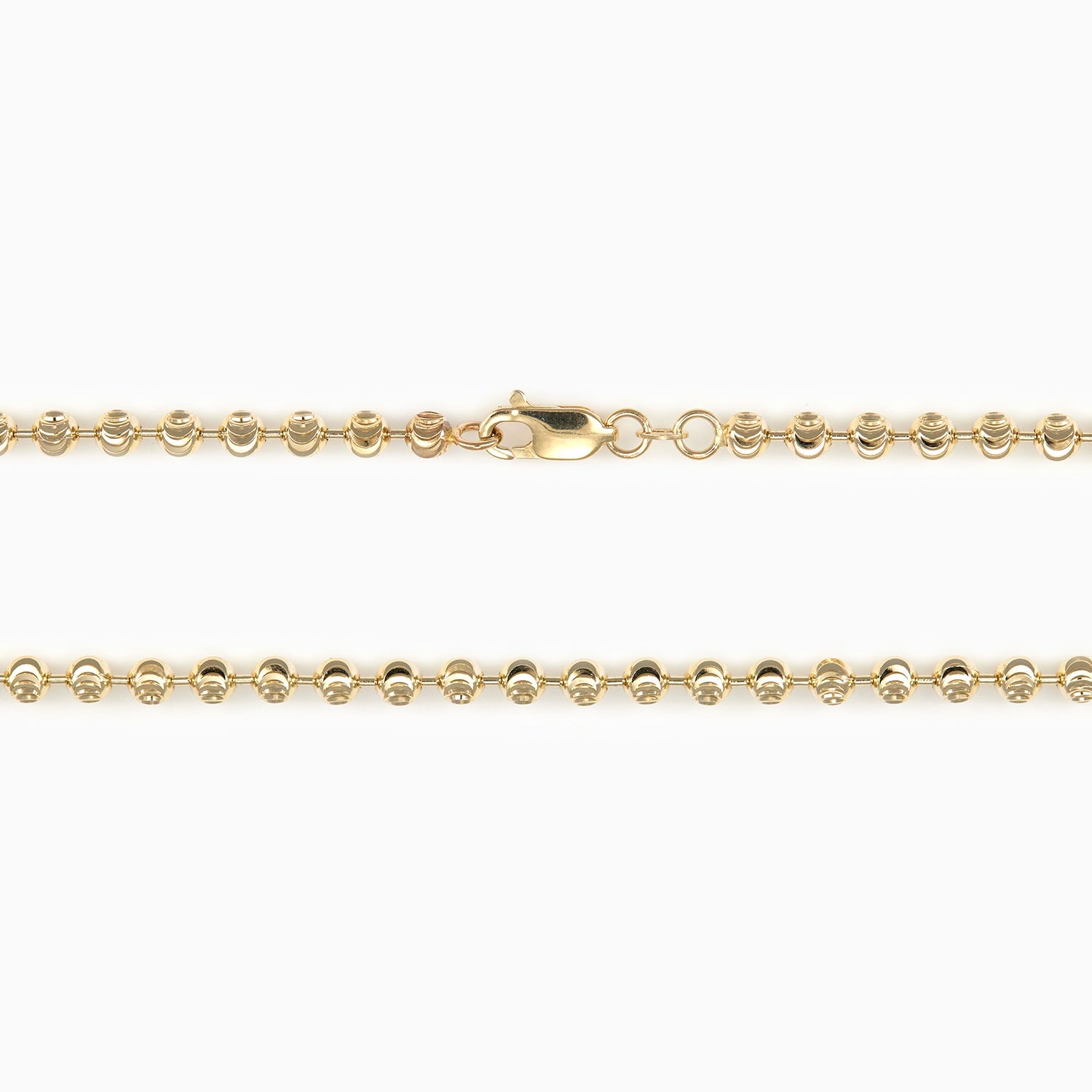 Cadena de Oro 14k Tejido Militar Luna Diamantada