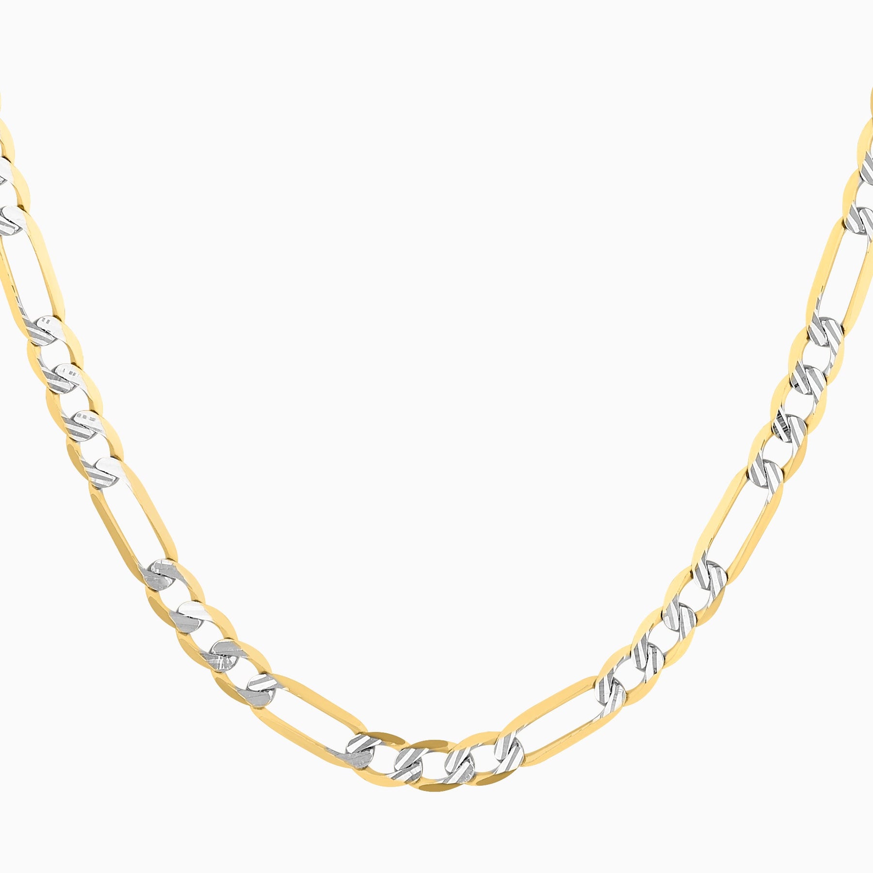 3x1 Diamond Figaro Fabric Chain in 14K Yellow Gold + Case
