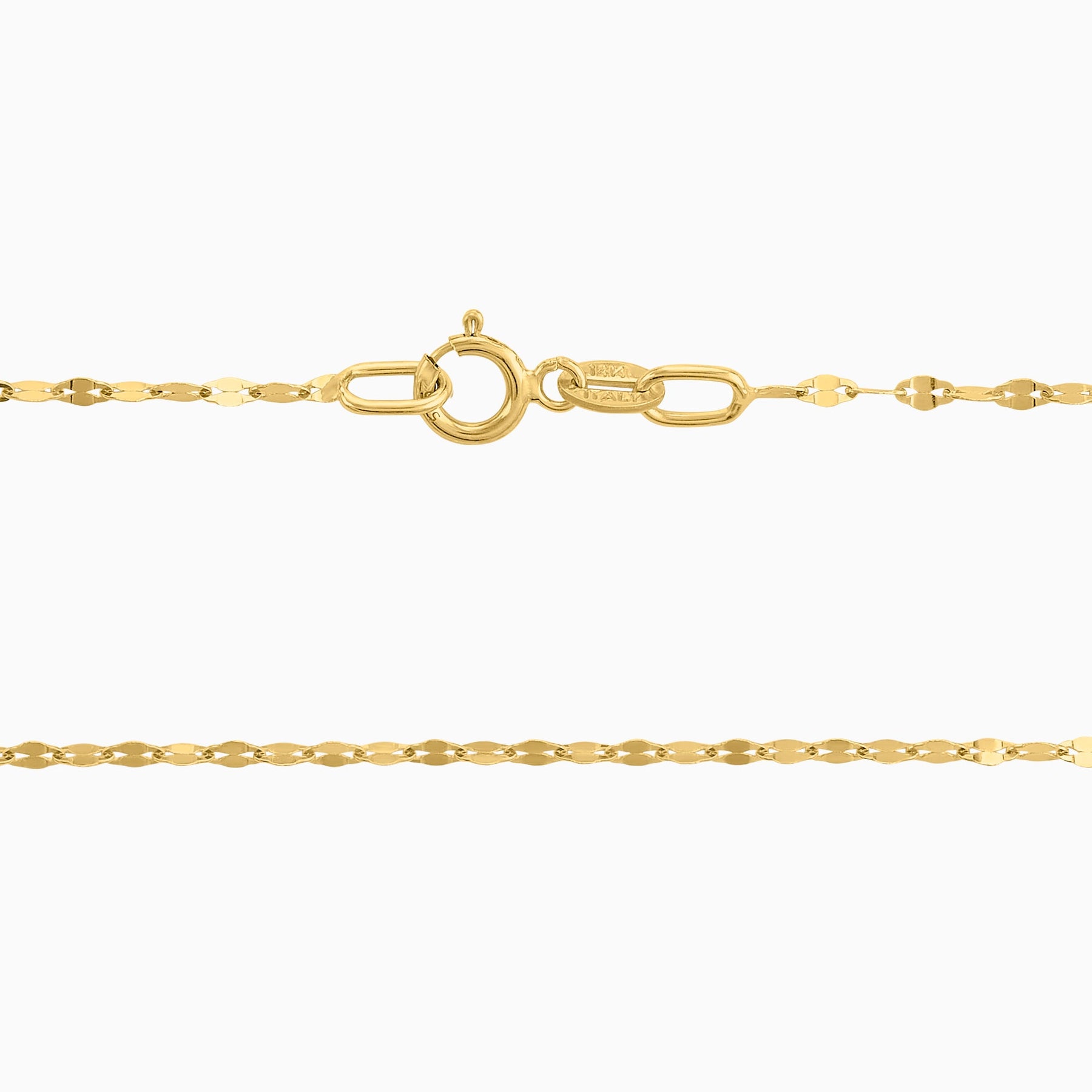 14K Yellow Gold Serpentine Chain + Case