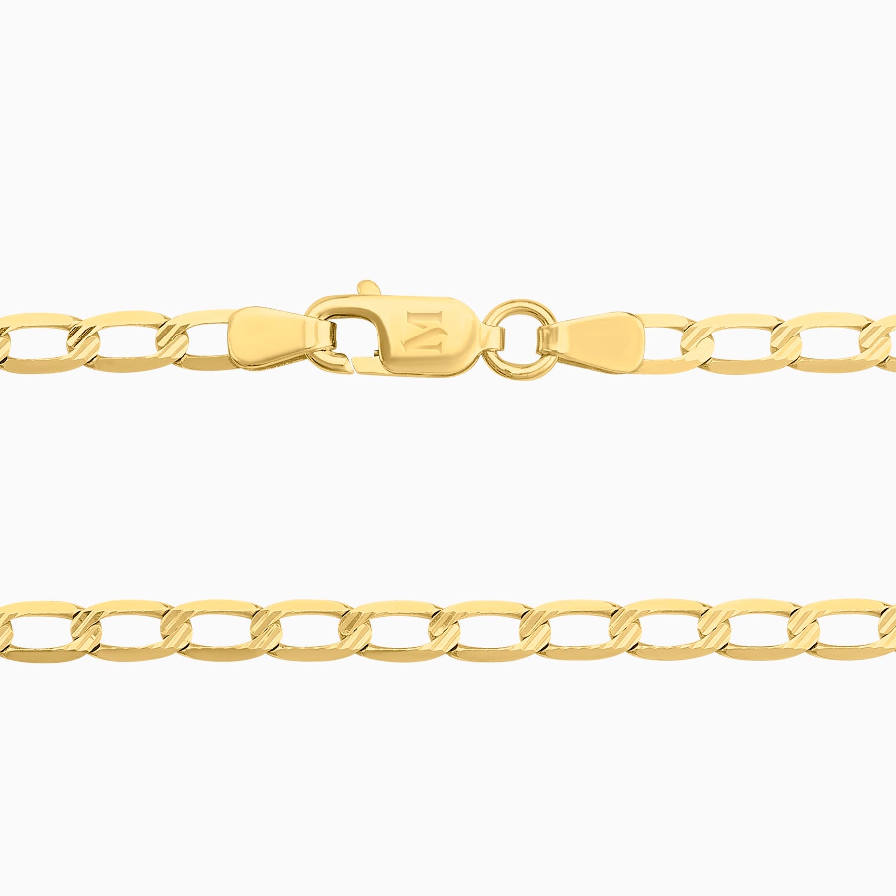 14K Yellow Gold Die-Cut Anchor Chain + Case