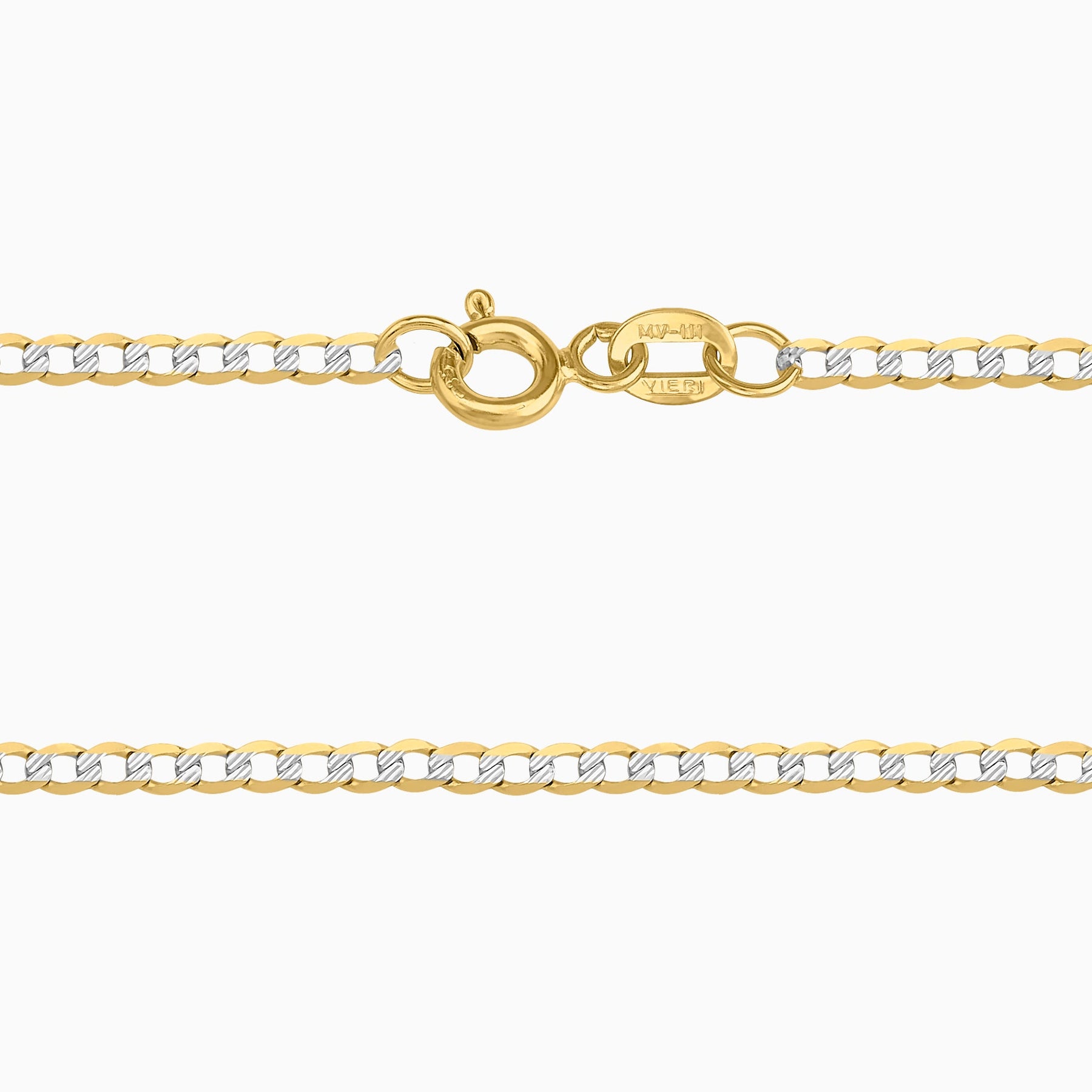 Cadena Barbada Diamantada 14K  + Estuche