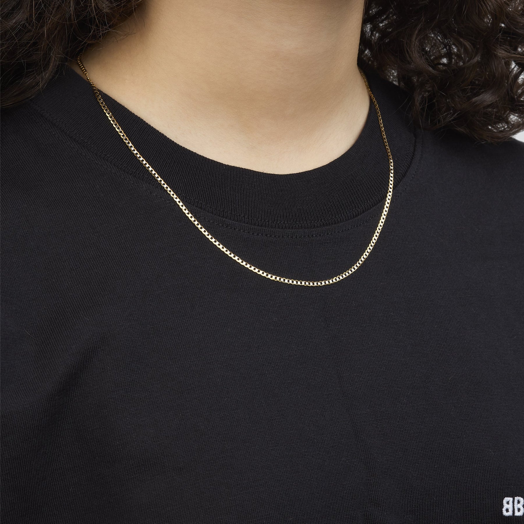 Cadena Barbada Diamantada 14k + Estuche