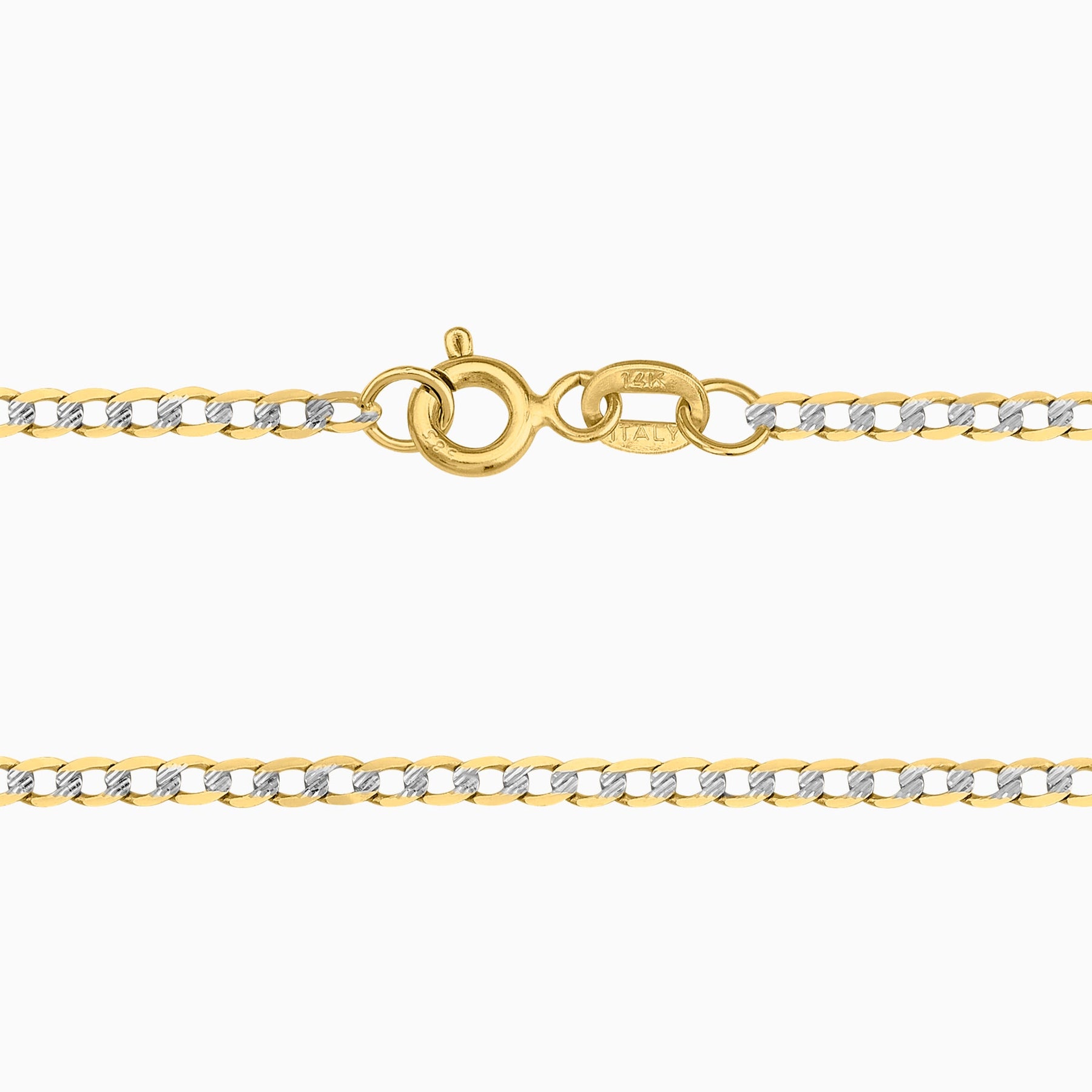 Cadena Barbada Diamantada 14k + Estuche