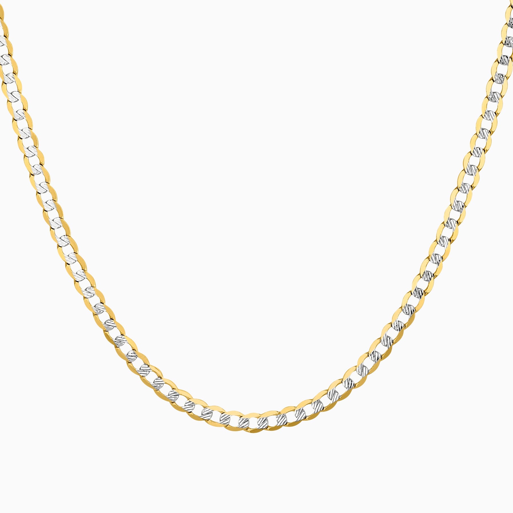 Cadena Barbada Diamantada 14k + Estuche