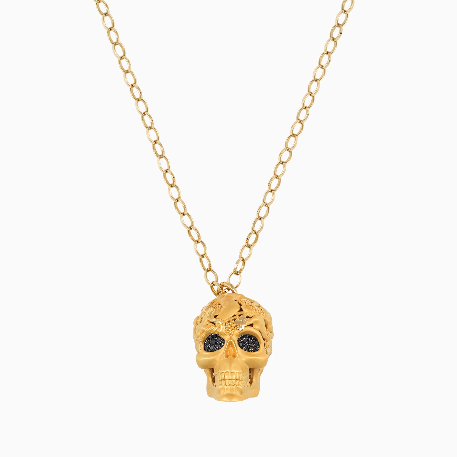 Chain with "Bacchanal" Skull Pendant 18k Yellow and White Gold + Case