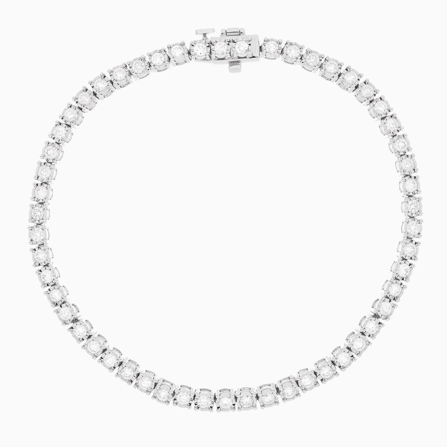 14k White Gold Bracelet with Diamonds