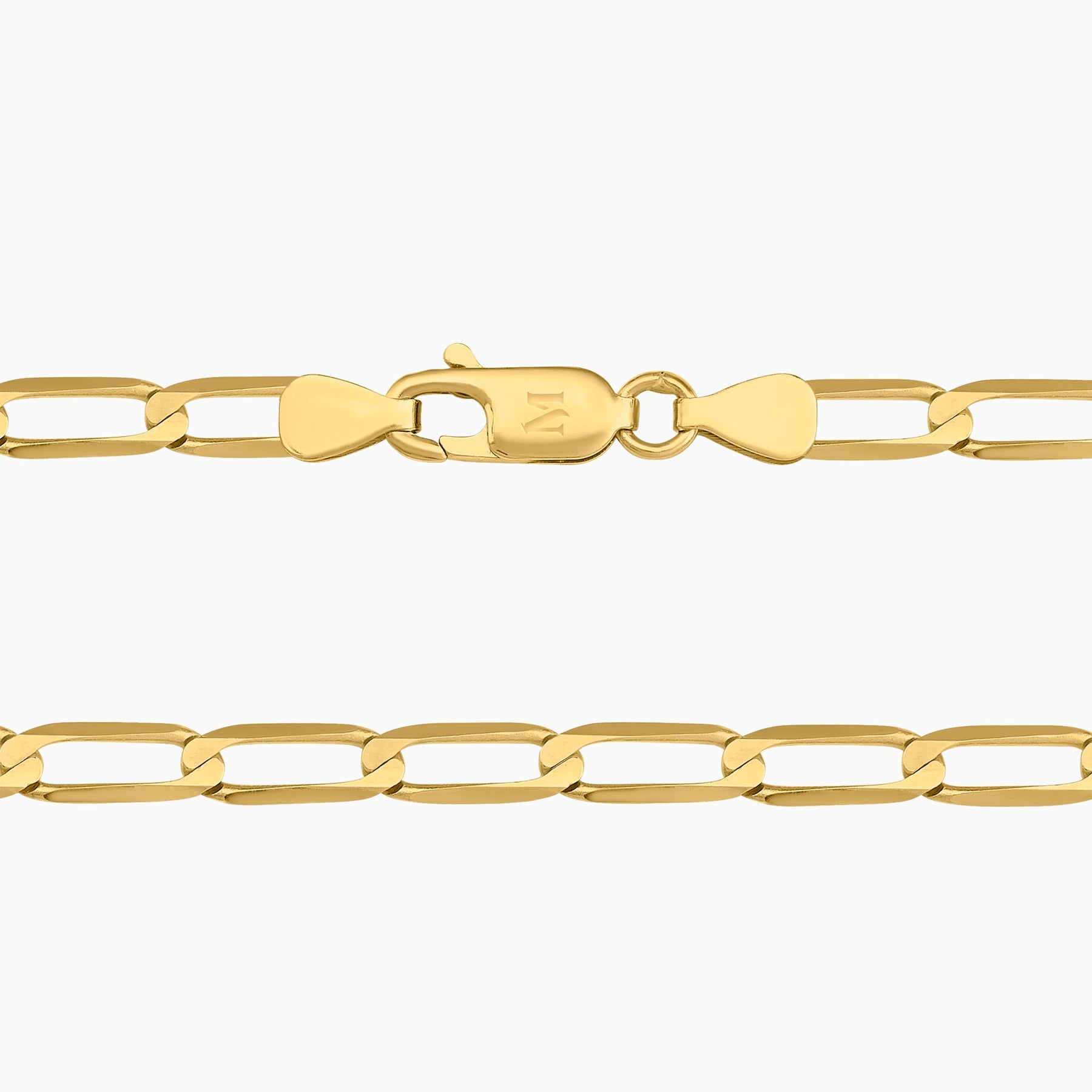 Cadena Tejido Ancla Larga 14K + Estuche