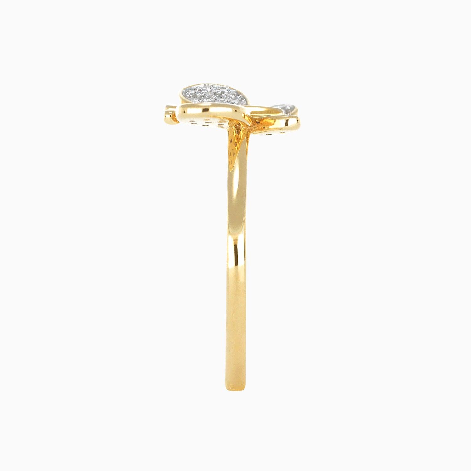 14k Diamond Butterfly Ring