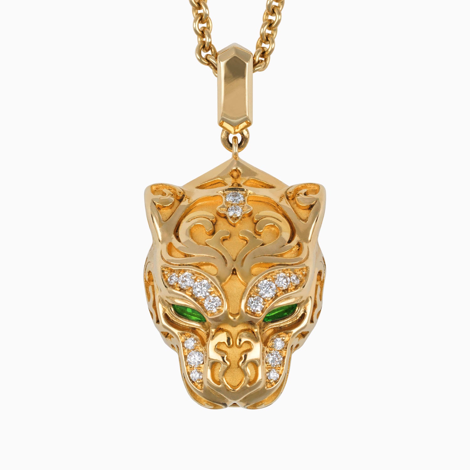 Double Chain with "Zodaria Filigree" Pendant 18k Yellow Gold + Case
