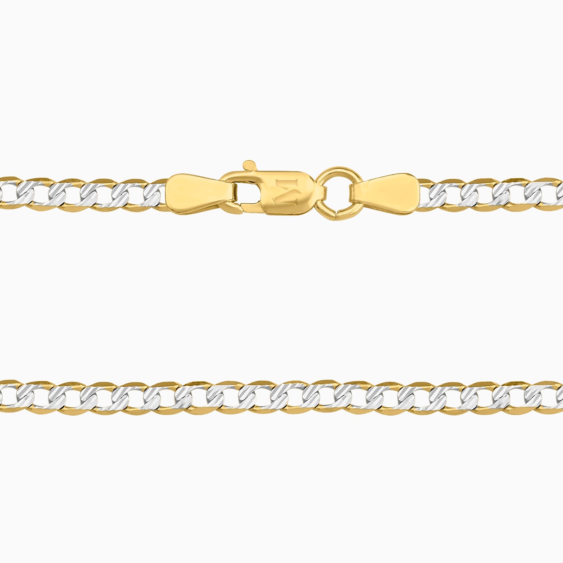 Cadena Tejido Barbado Diamantado 14K + Estuche