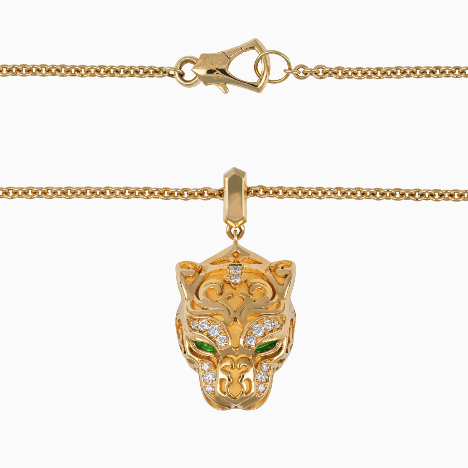 Double Chain with "Zodaria Filigree" Pendant 18k Yellow Gold + Case