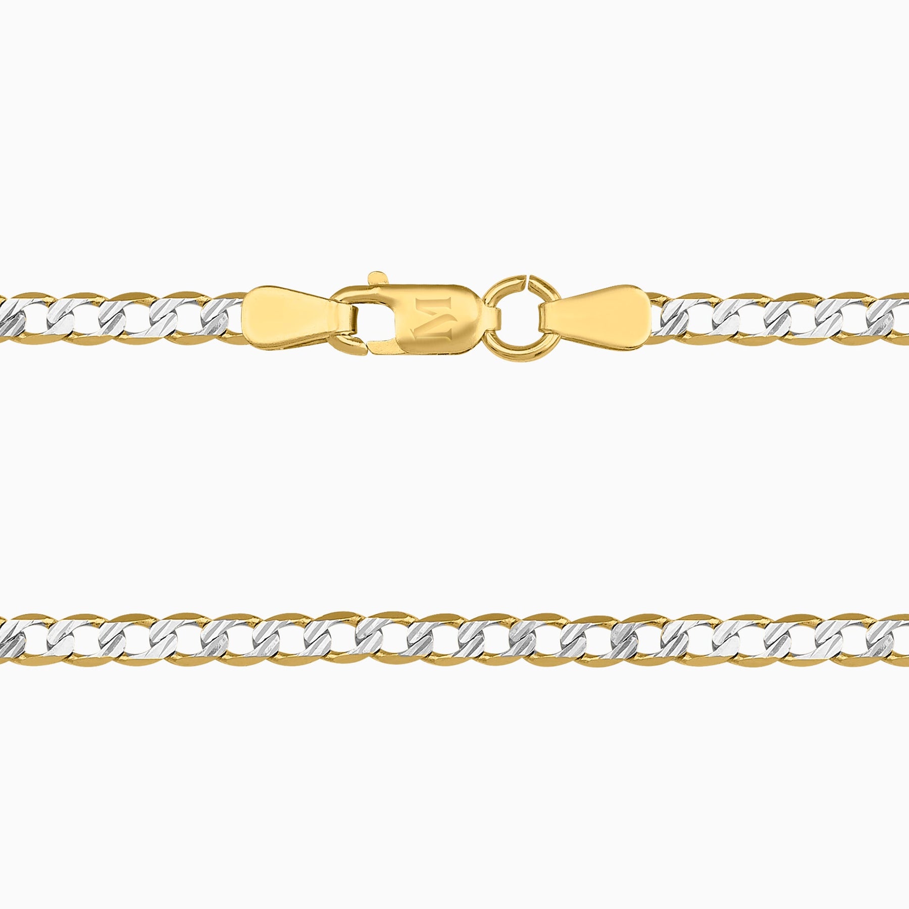 Cadena Tejido Barbado Diamantado 14K Oro Amarillo + Estuche