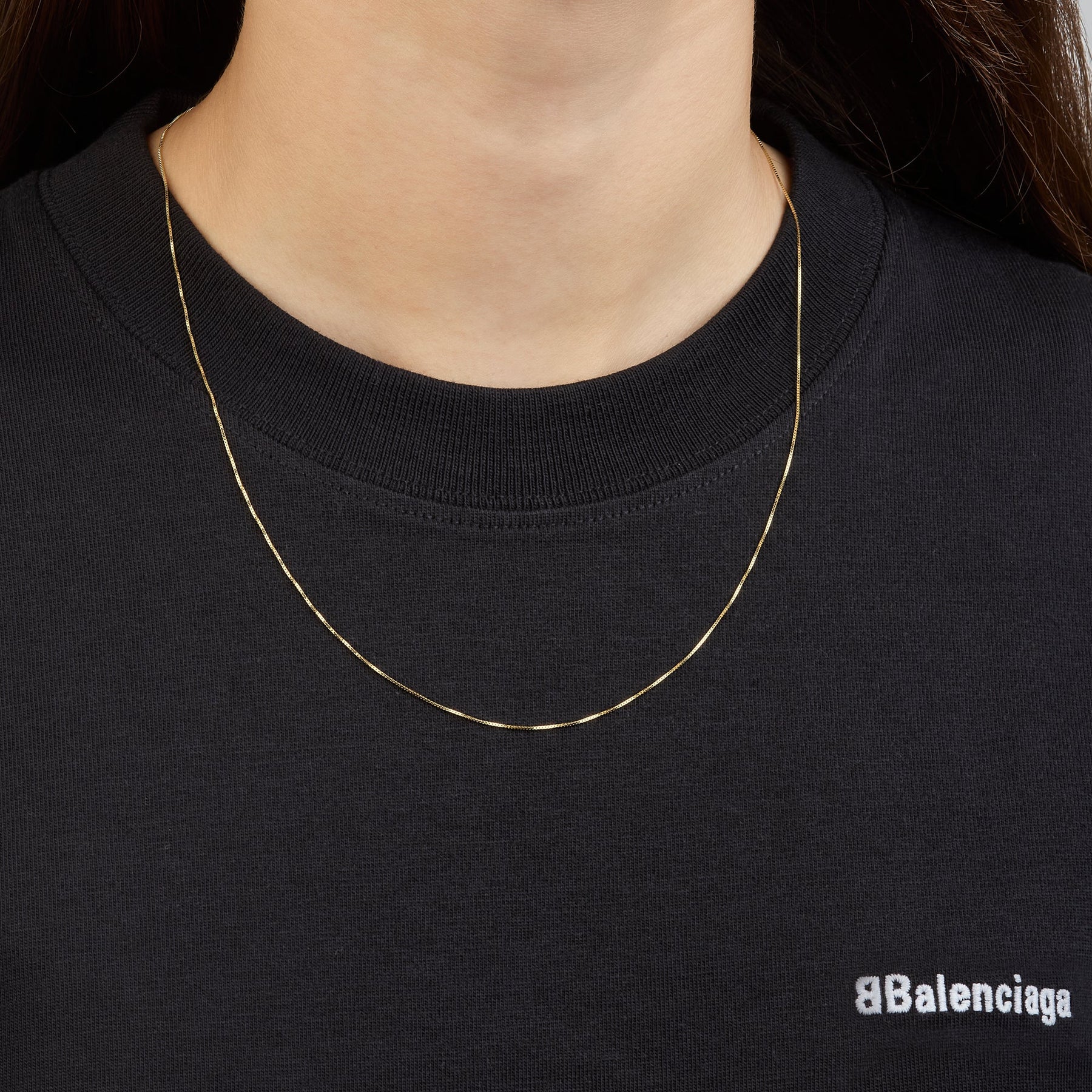 14K Yellow Gold Box Chain + Case
