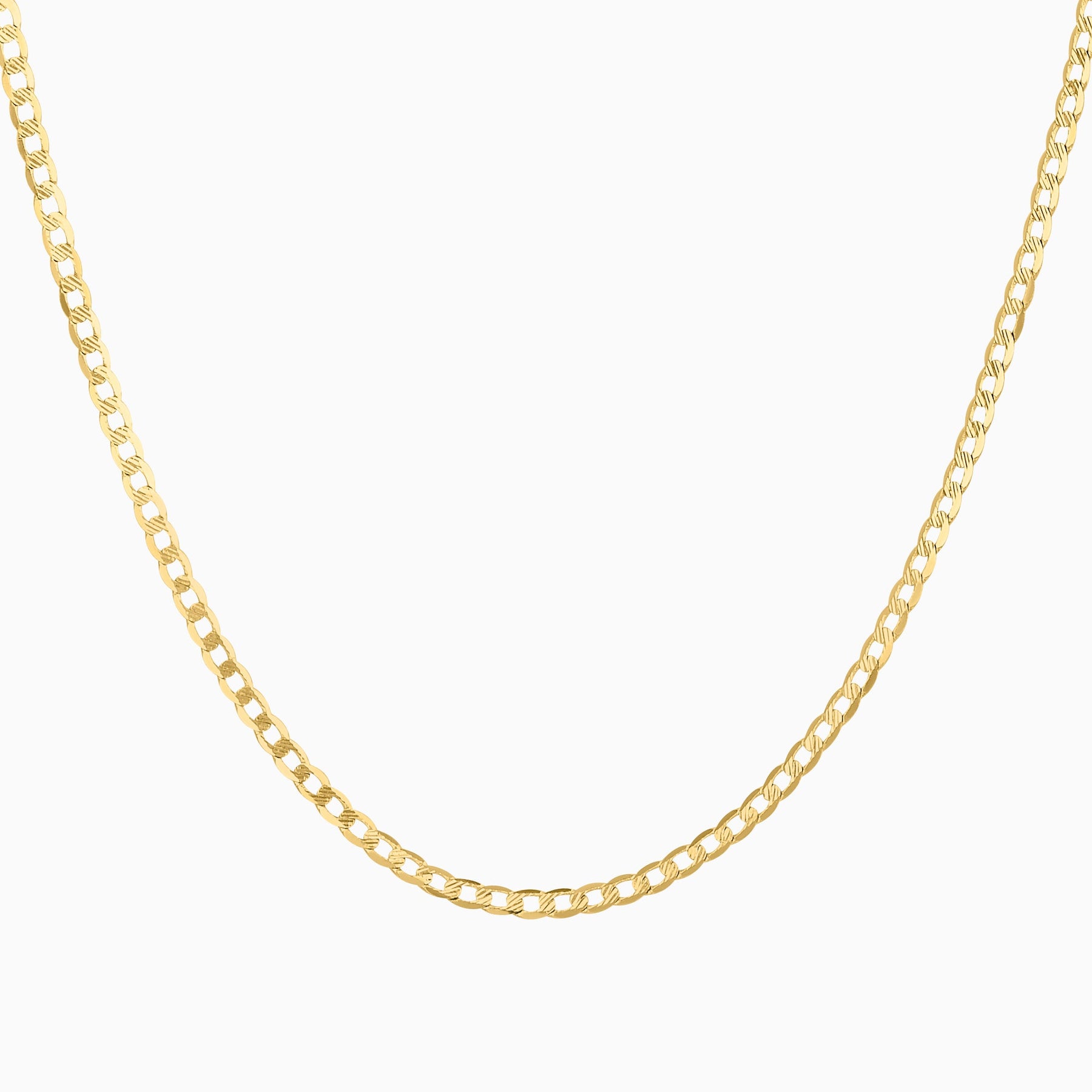 Cadena Barbada Troquelado 14k + Estuche