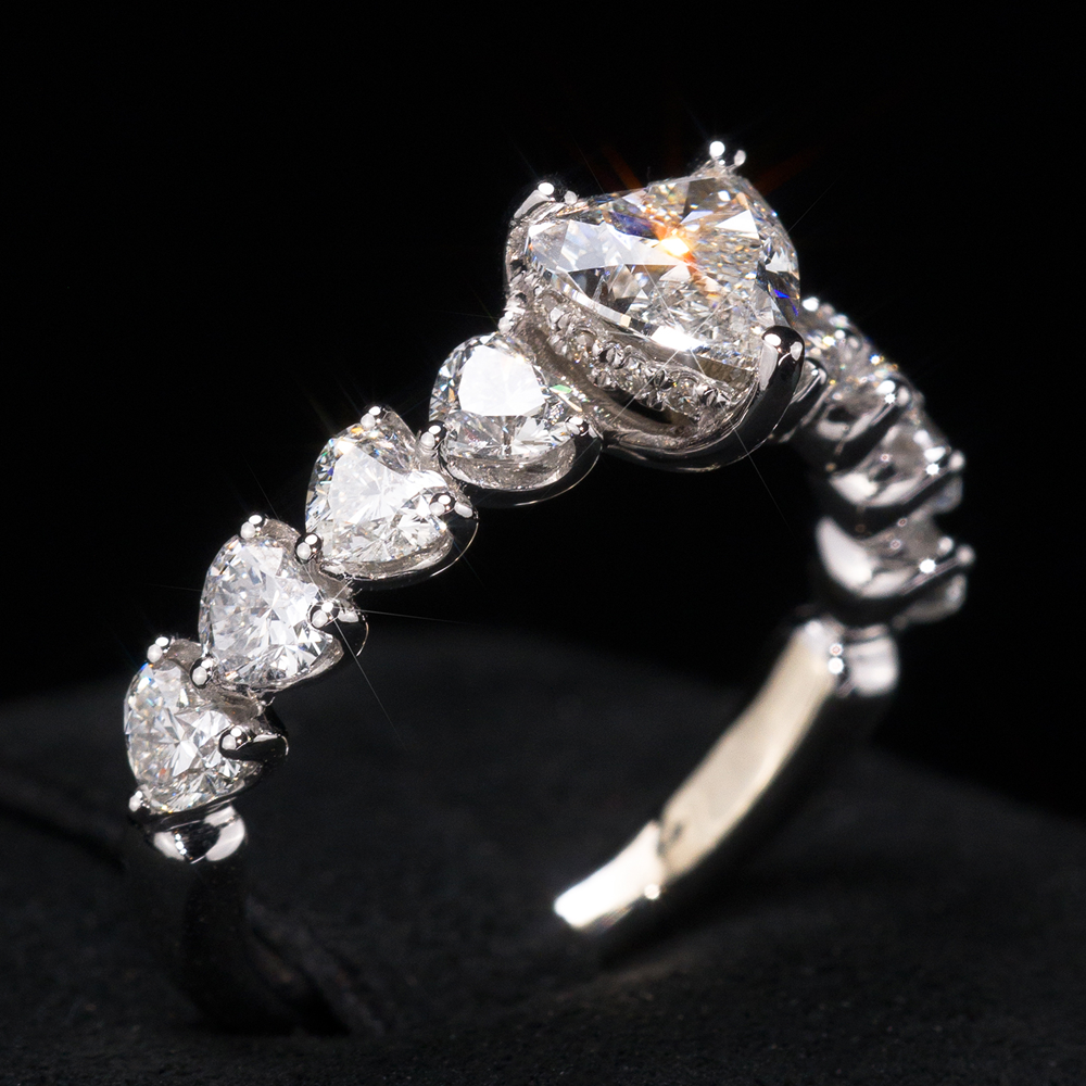 Churumbela Half Heart Ring with 14K Diamonds