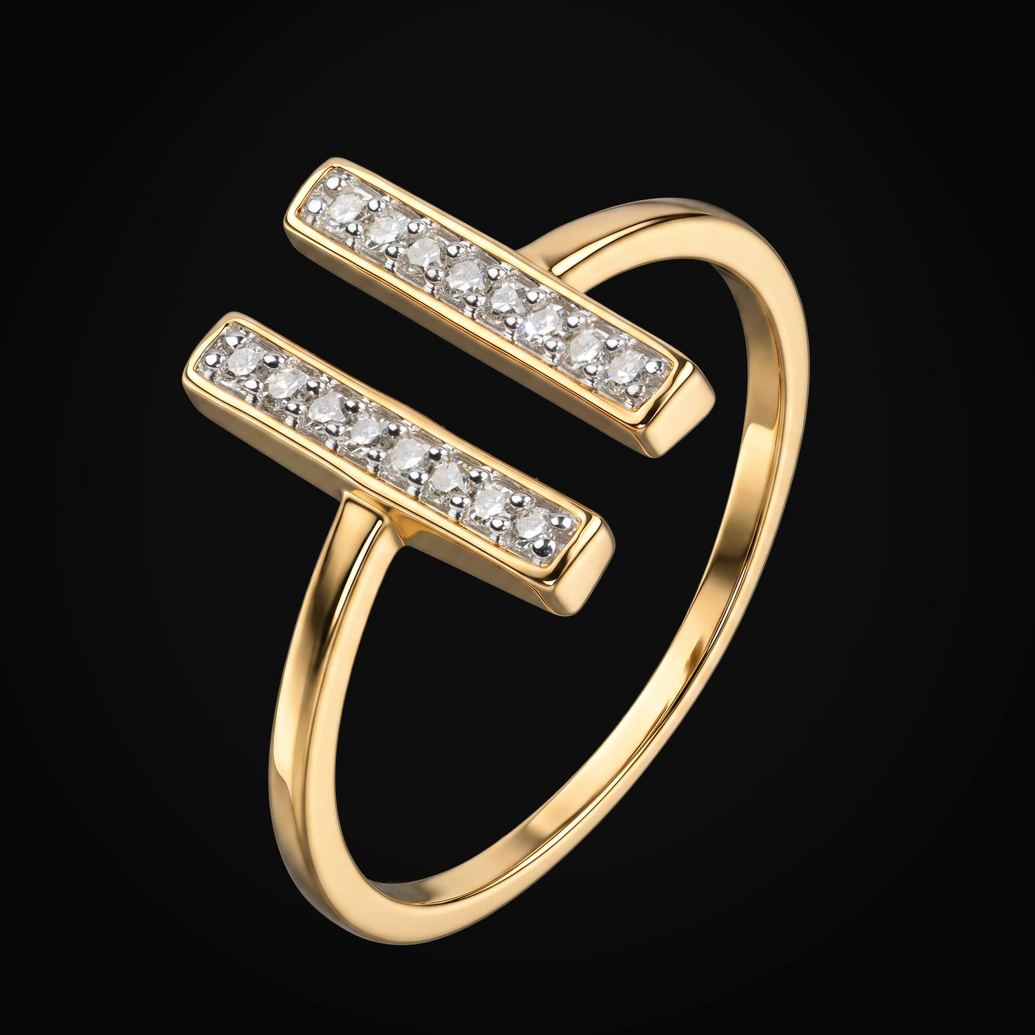 Anillo 10k 2 Puntas Bastago En Cada Una Oro Amarillo + Estuche
