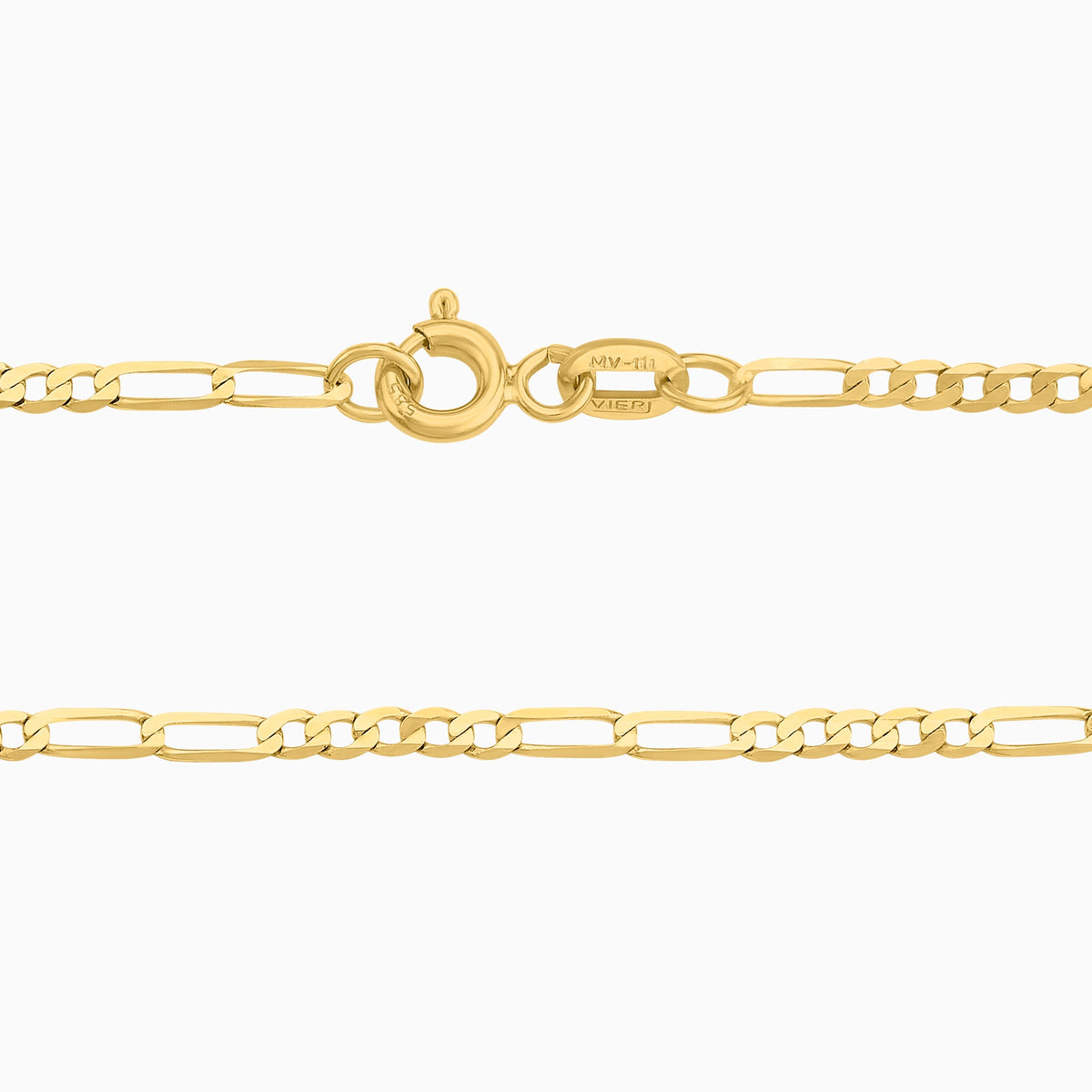 Cadena 5X2 Tejido Fígaro Troquelado 14K Oro Amarillo + Estuche | cadena de oro | Maestros Joyeros