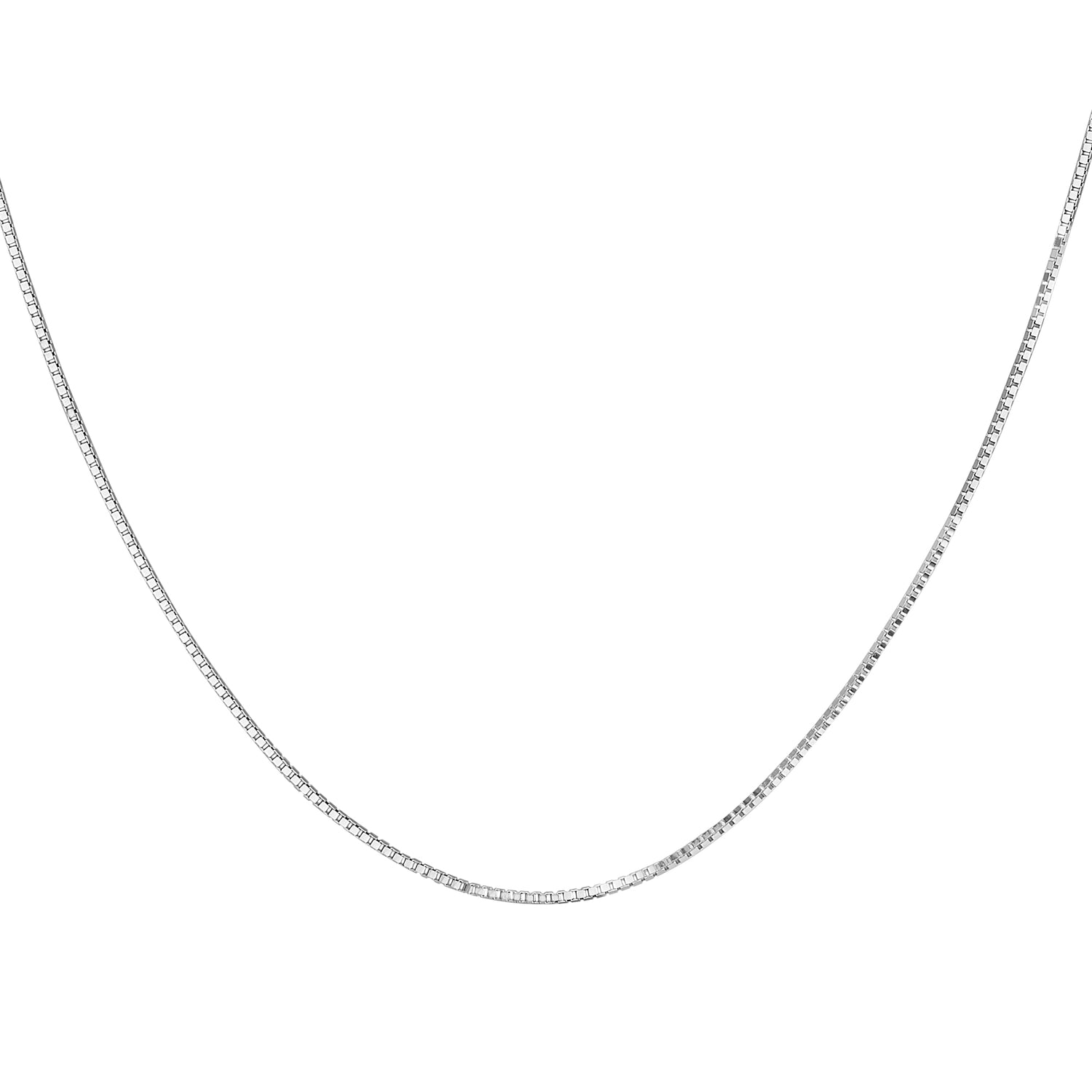 Cadena Tejido Caja 14K Oro Blanco + Estuche