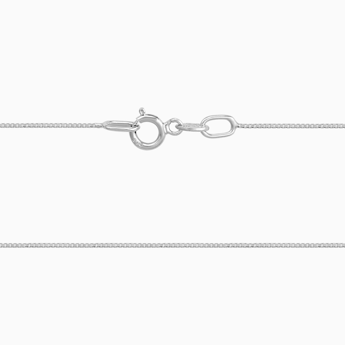 Cadena Tejido Caja 14K Oro Blanco + Estuche