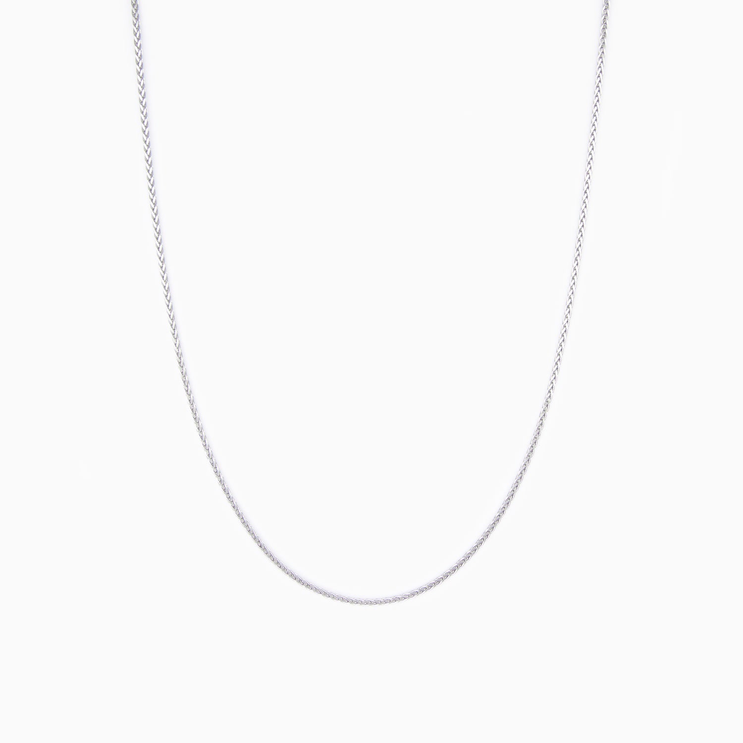 Cadena de Platino Blanco Tejido Franco