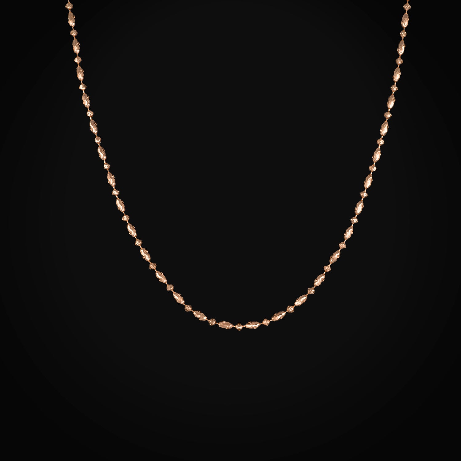 Cadena 14k Secuencia Circulo y Ovalo Diamantado Oro Rosa + Estuche | cadena de oro | Maestros Joyeros