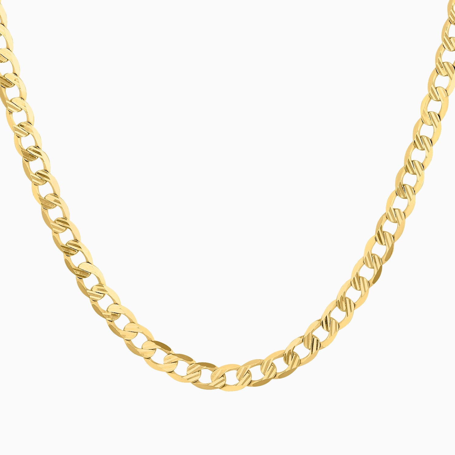 Cadena Barbada Troquelado 14K Oro Amarillo + Estuche | cadena de oro | Maestros Joyeros