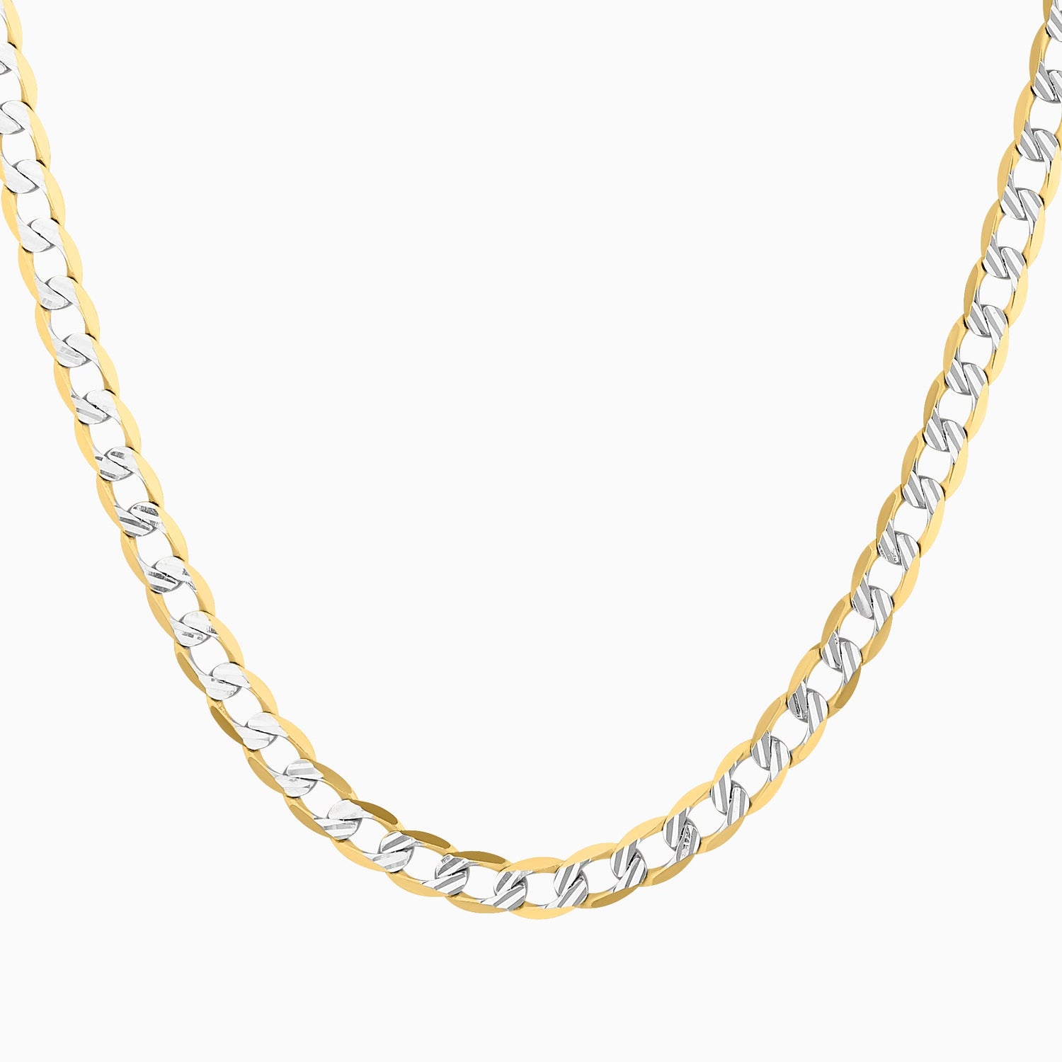 Cadena Barbada Diamantada 14K Oro Amarillo + Estuche | cadena de oro | Maestros Joyeros