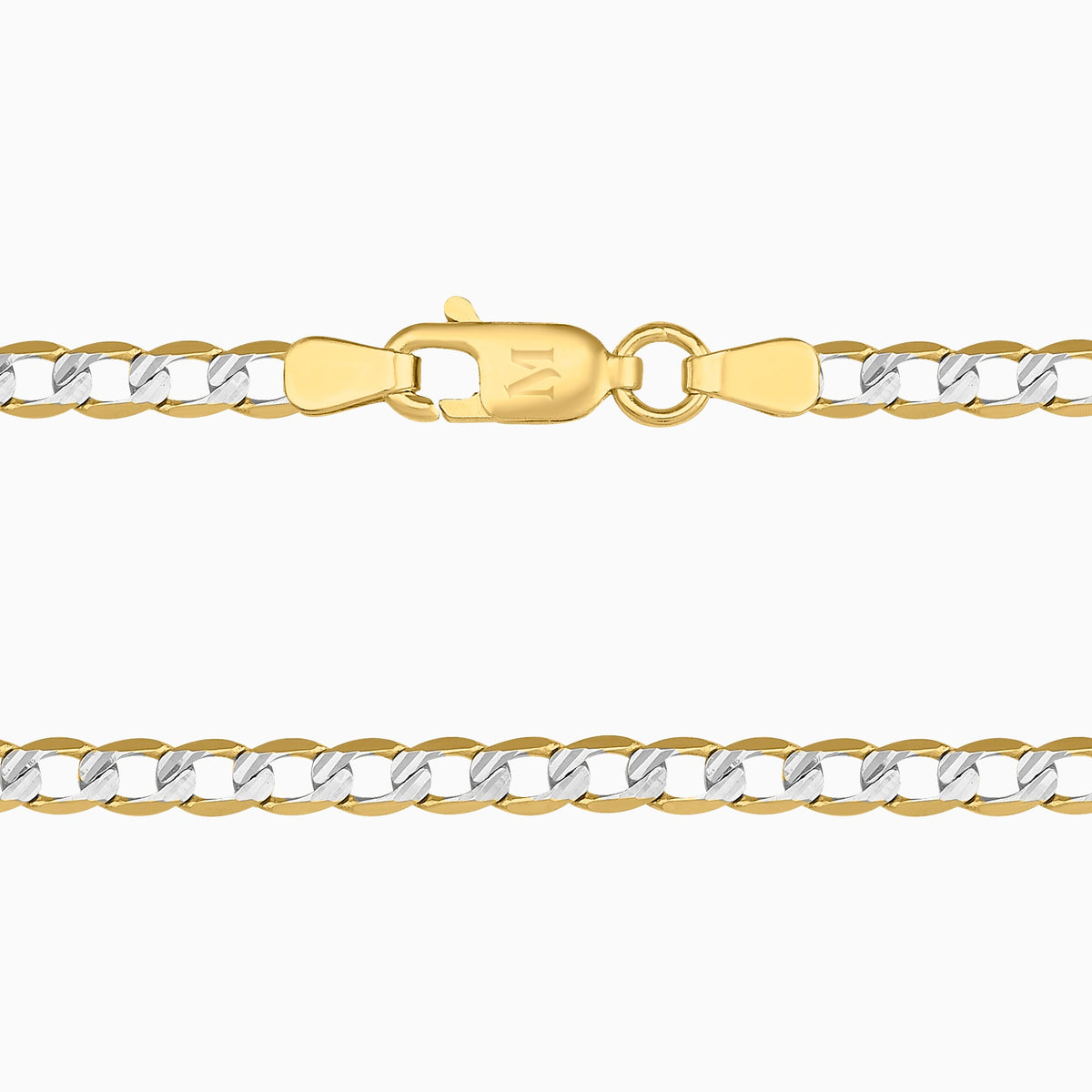 Cadena Barbada Diamantada 14K Oro Amarillo + Estuche | cadena de oro | Maestros Joyeros