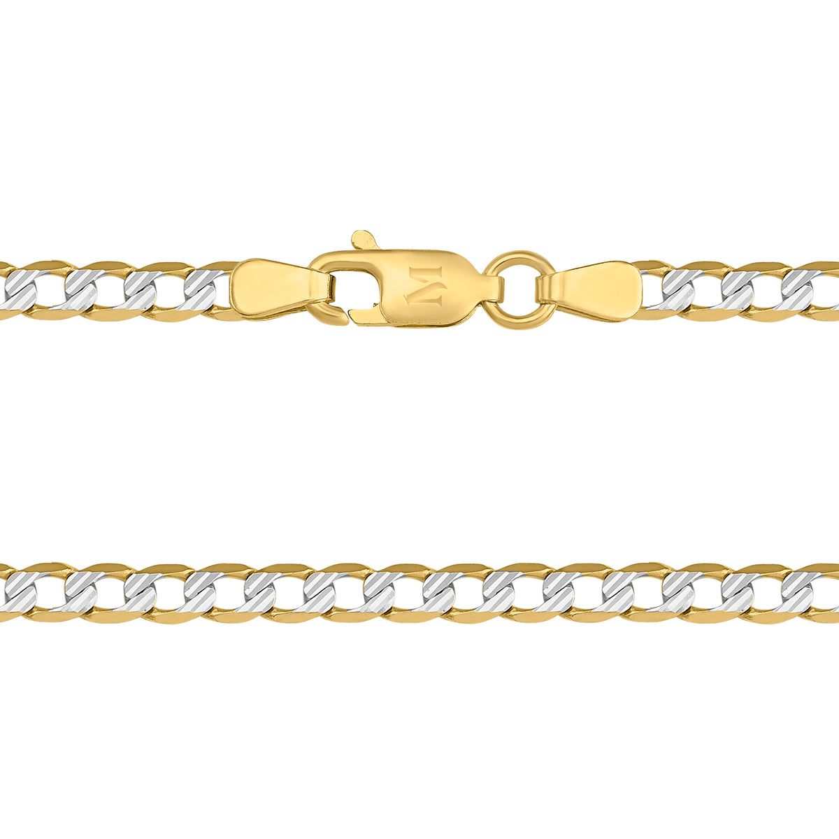 Cadena Barbada Diamantada 14K Oro Amarillo + Estuche | cadena de oro | Maestros Joyeros