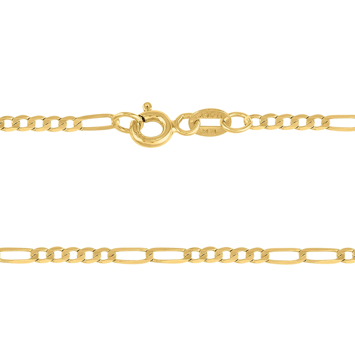 Cadena 5X2 Tejido Fígaro Troquelado 14K Oro Amarillo + Estuche | cadena de oro | Maestros Joyeros