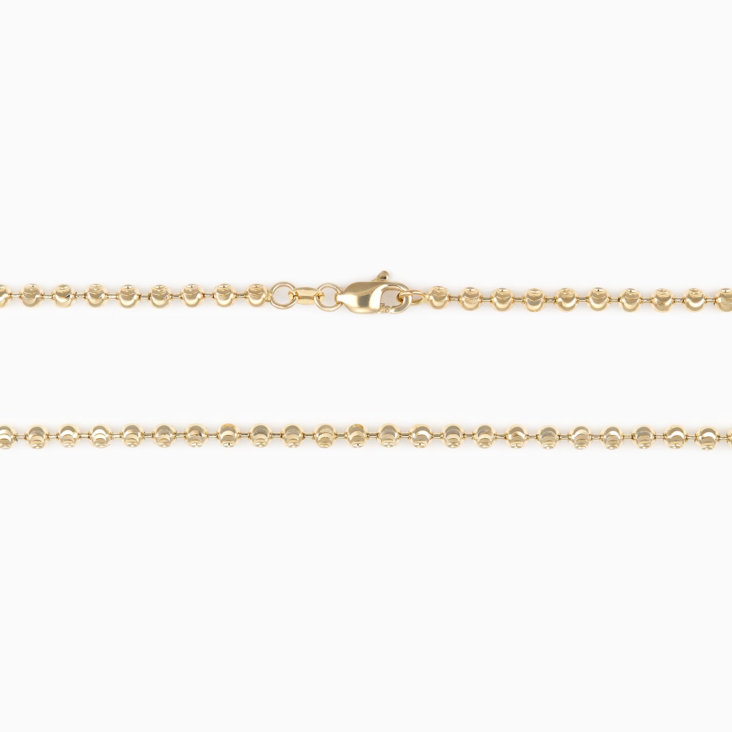 Cadena de Oro 14k Tejido Militar Luna Diamantada