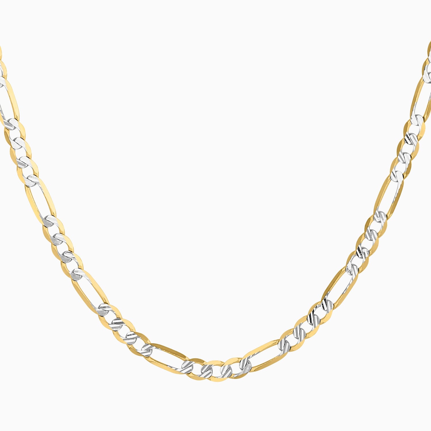 Cadena 3X1 Tejido Fígaro Diamantada 14K Oro Amarillo + Estuche | cadena de oro | Maestros Joyeros
