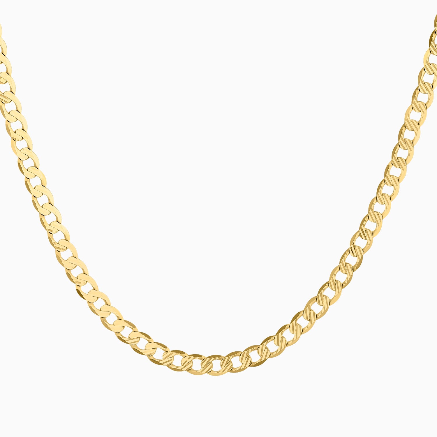 Cadena Barbada Troquelada 14K Oro Amarillo + Estuche | cadena de oro | Maestros Joyeros