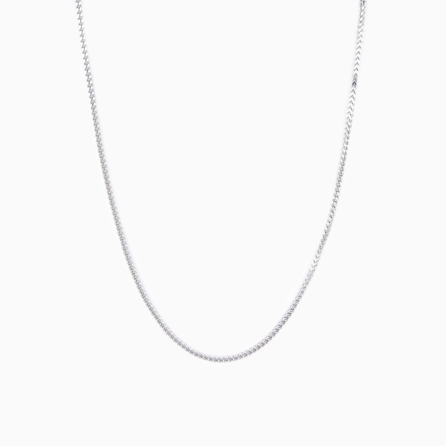 Cadena de Platino Blanco Tejido Franco