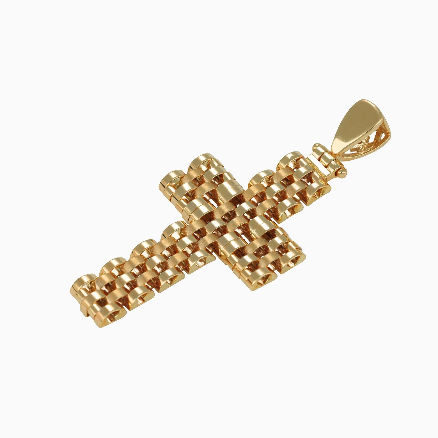 Dije Cruz tejido Tipo Rlx Oro 14k