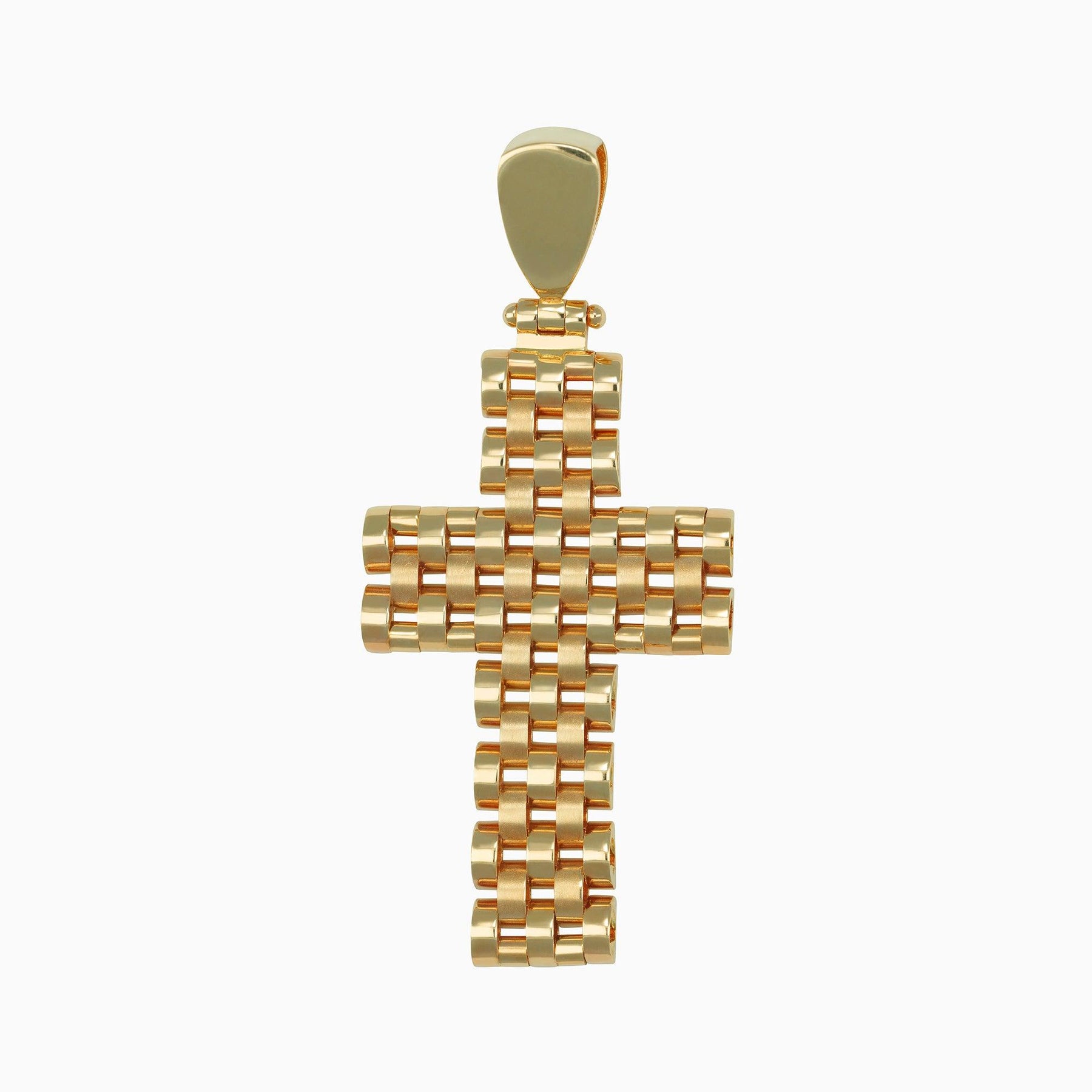 Dije Cruz Tejido Tipo Rlx Oro 14k