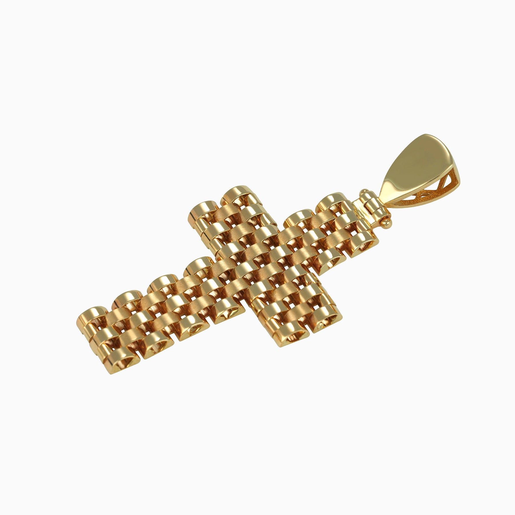 Dije Cruz Tejido Tipo Rlx Oro 14k