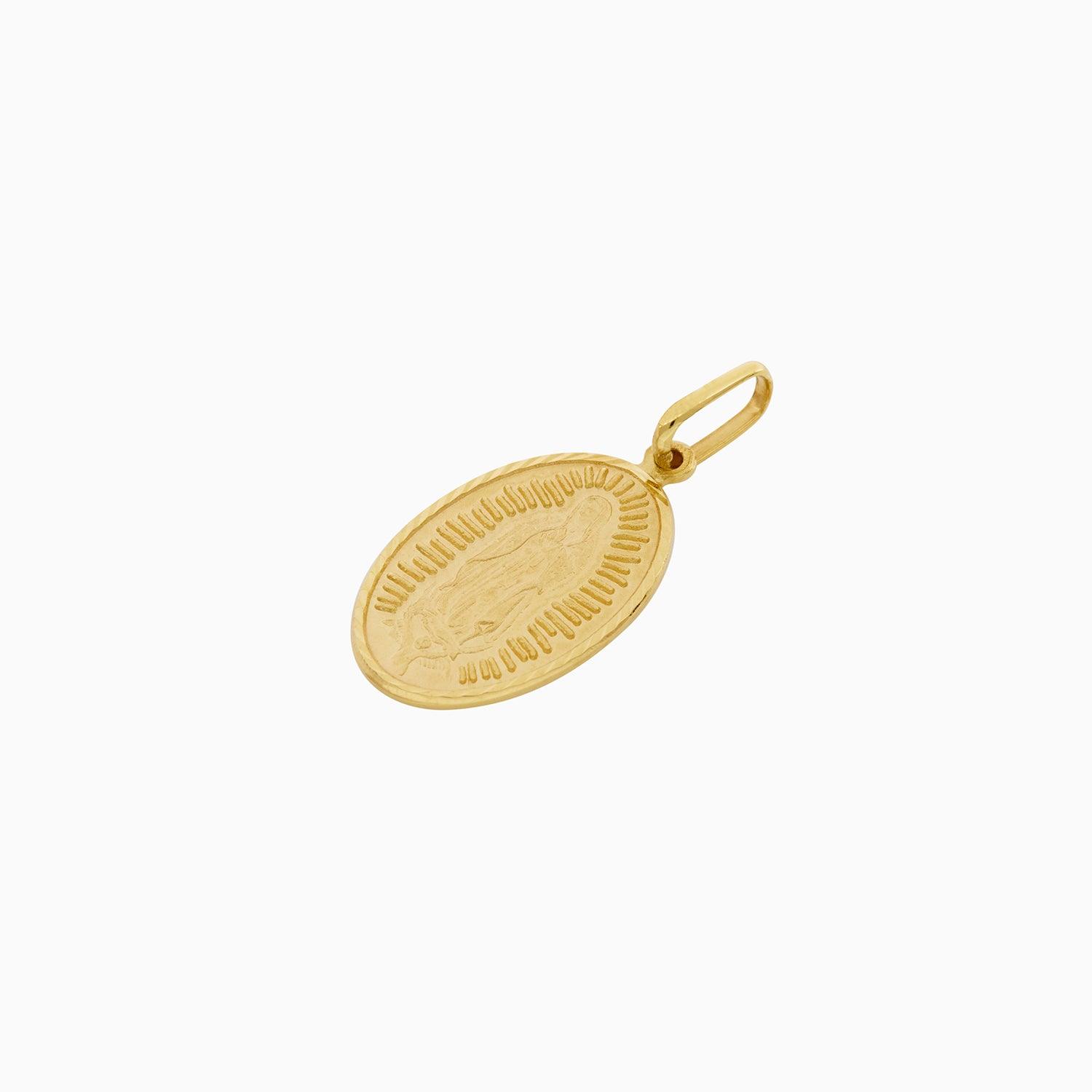 Dije Virgen Ovalado Oro 14k