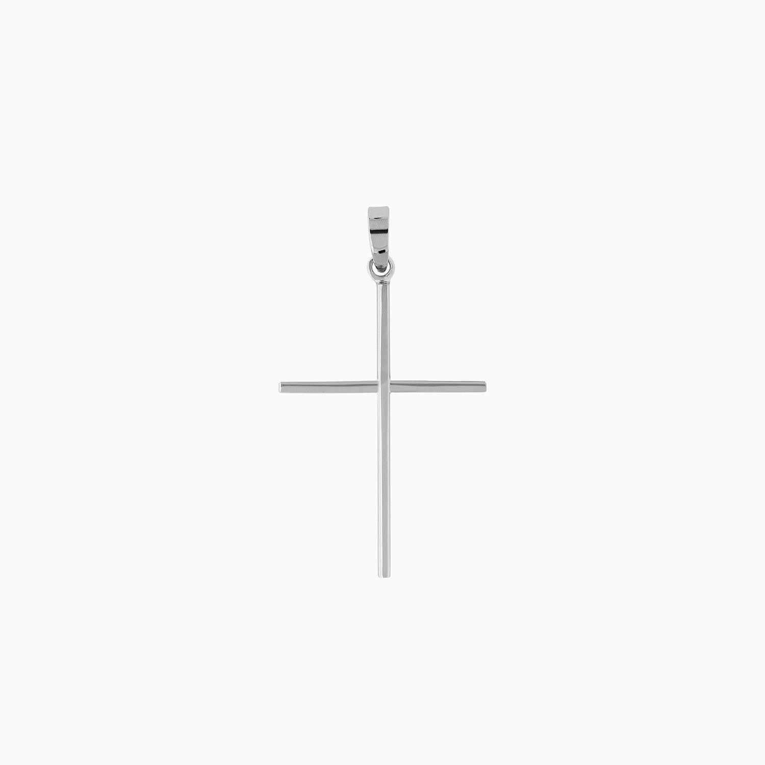 Dije Cruz Ultraligera Oro Blanco 14k