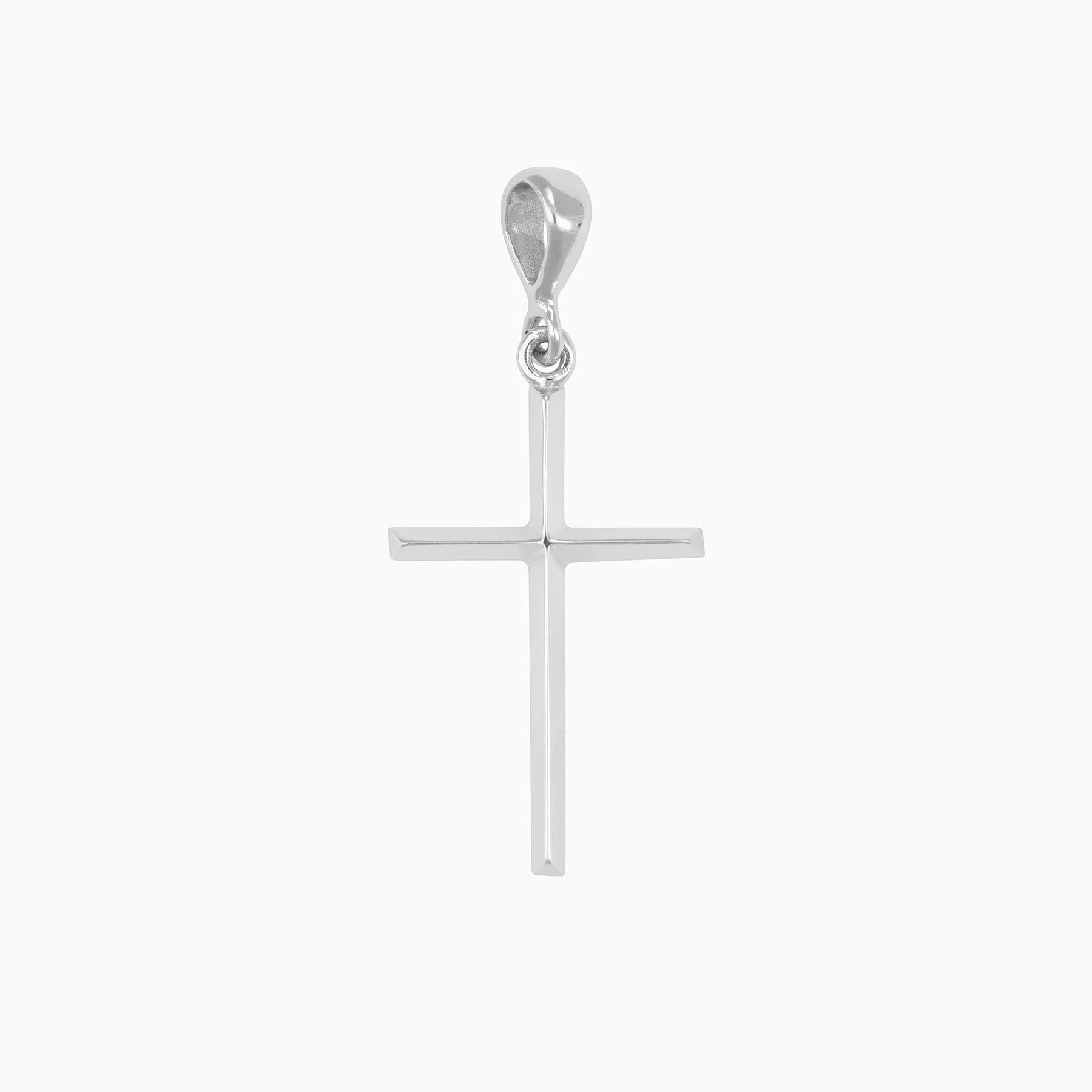 Dije Cruz Ultra Light Oro Blanco 14k