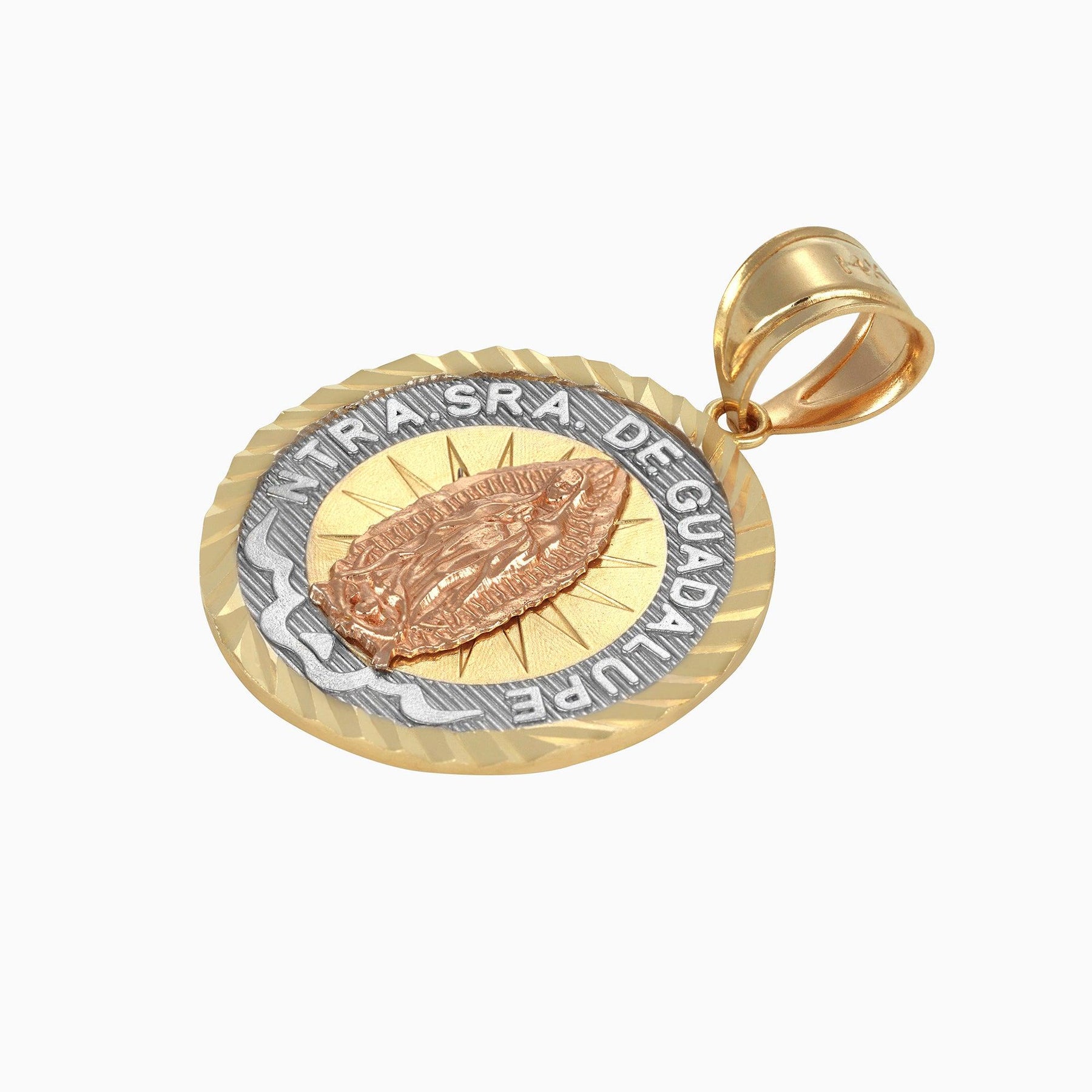 Round Virgin Medal Pendant 3 14k Golds
