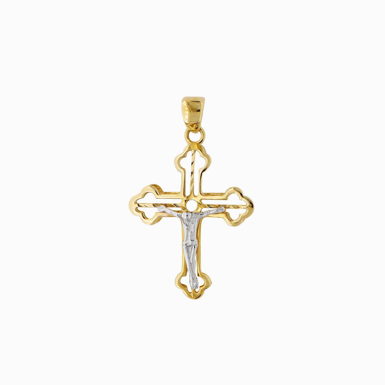 Dije Cruz Ultraligera con Cristo Oro 14k