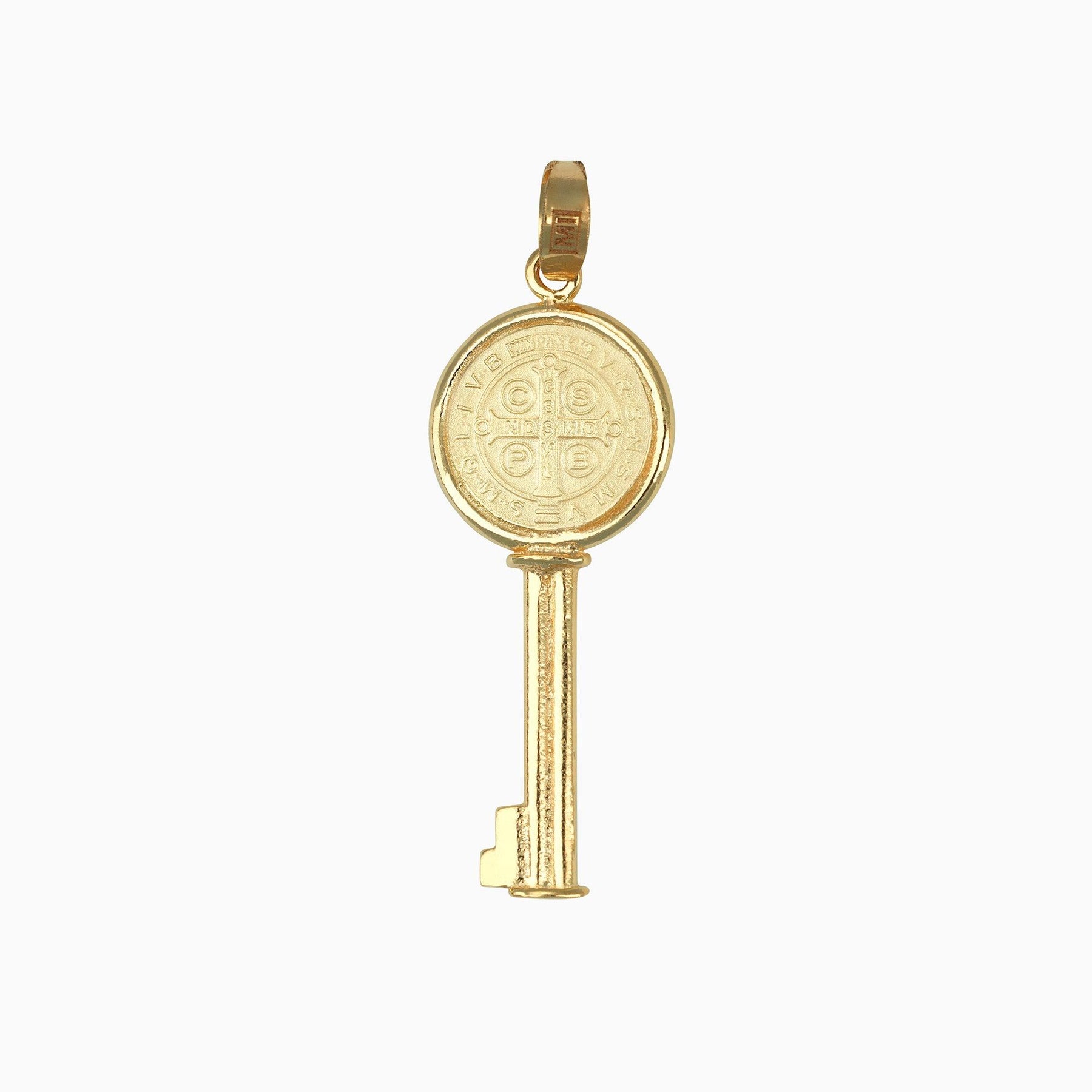 14k Gold Saint Benedict Coin Key Pendant