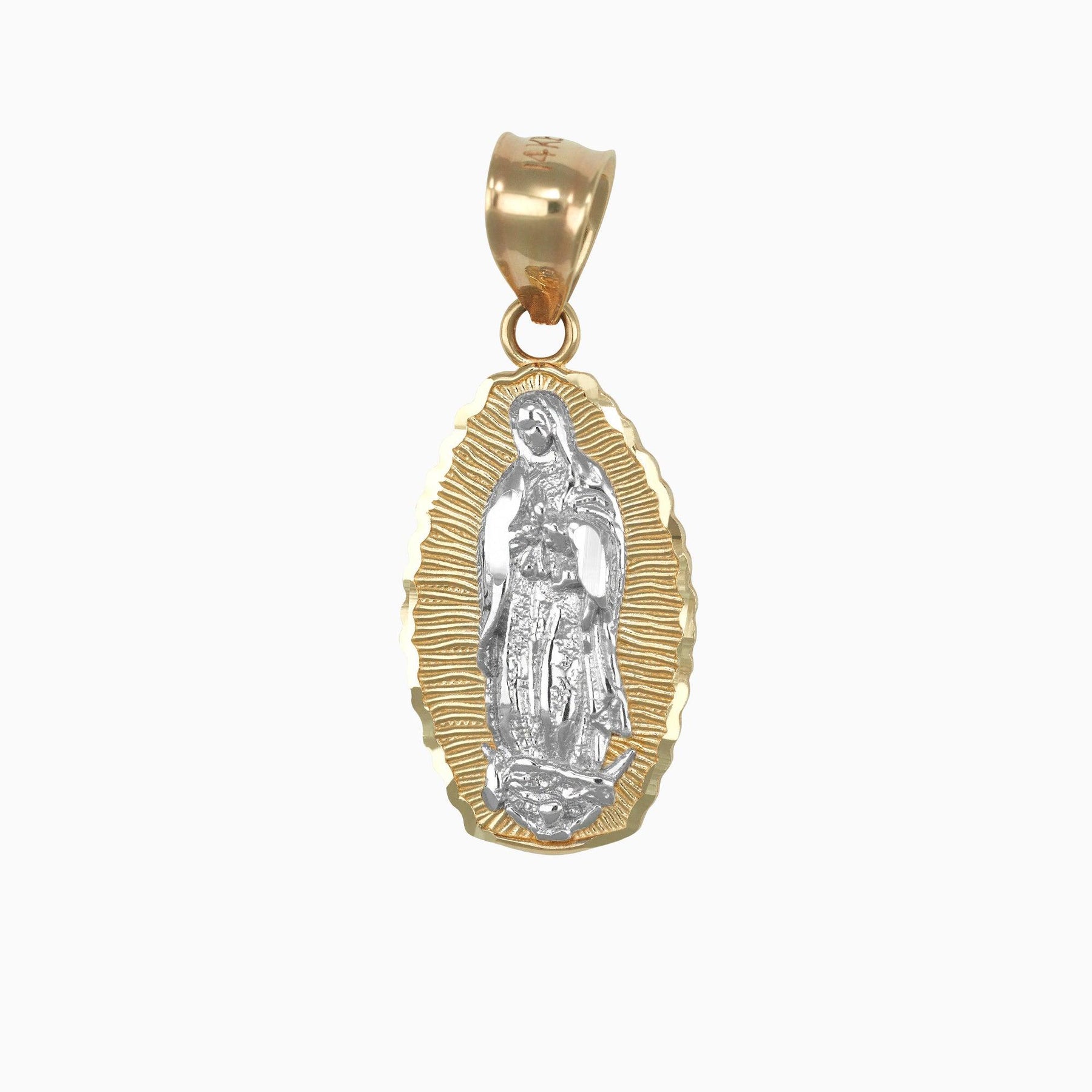 14k Yellow & White Gold Virgin Pendant