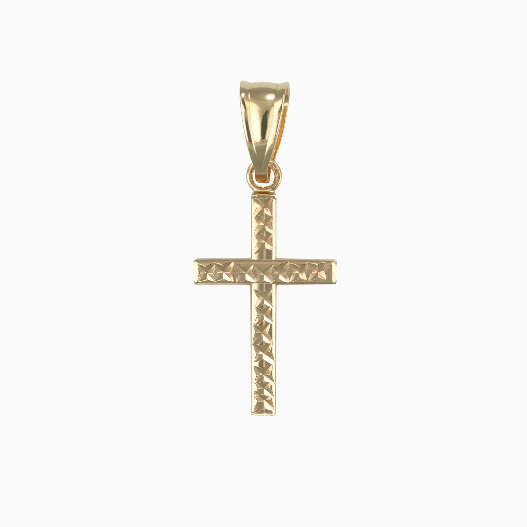 14k Gold Diamond Ultra Light Cross Pendant