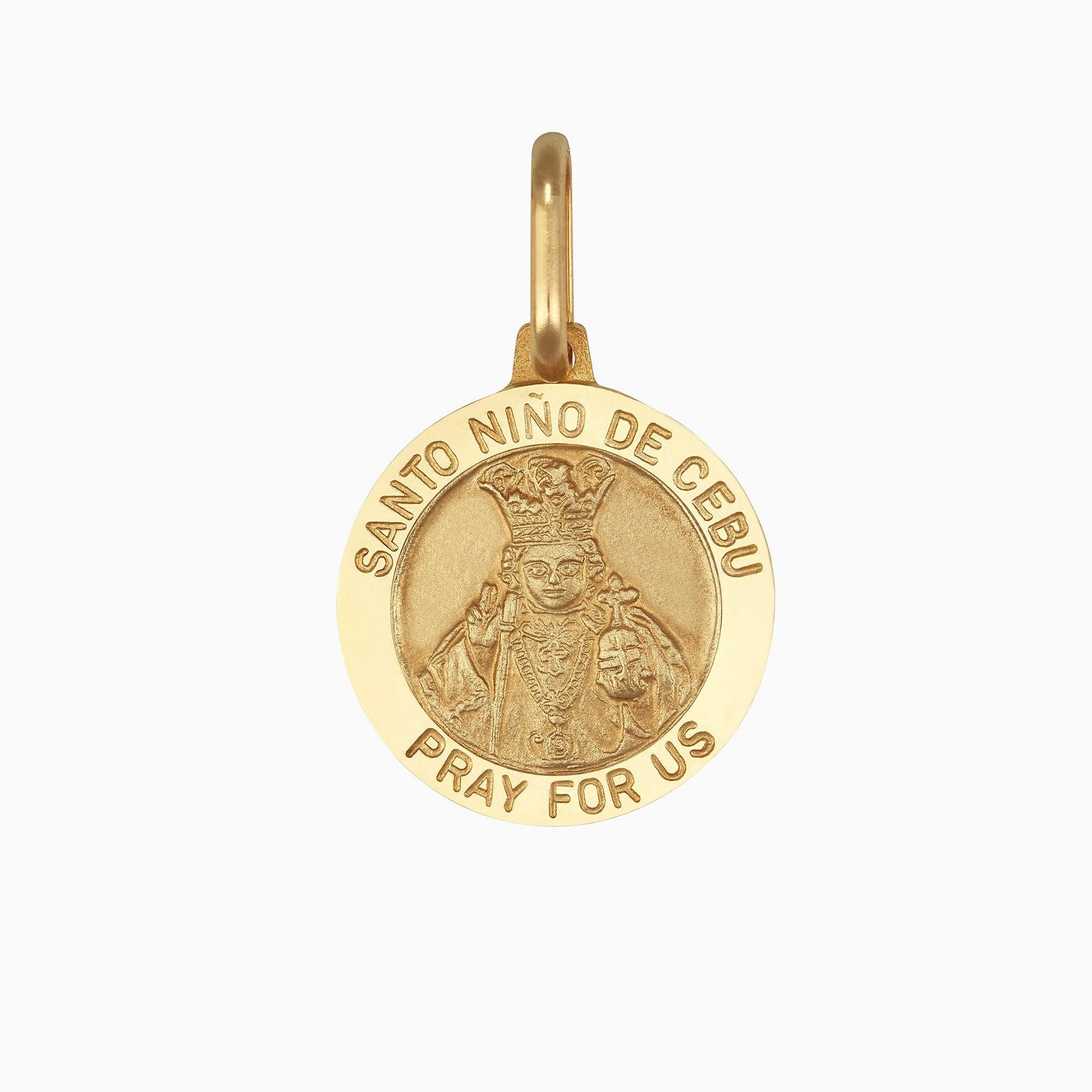 14k Yellow Gold Holy Child of Cebu Medal Pendant