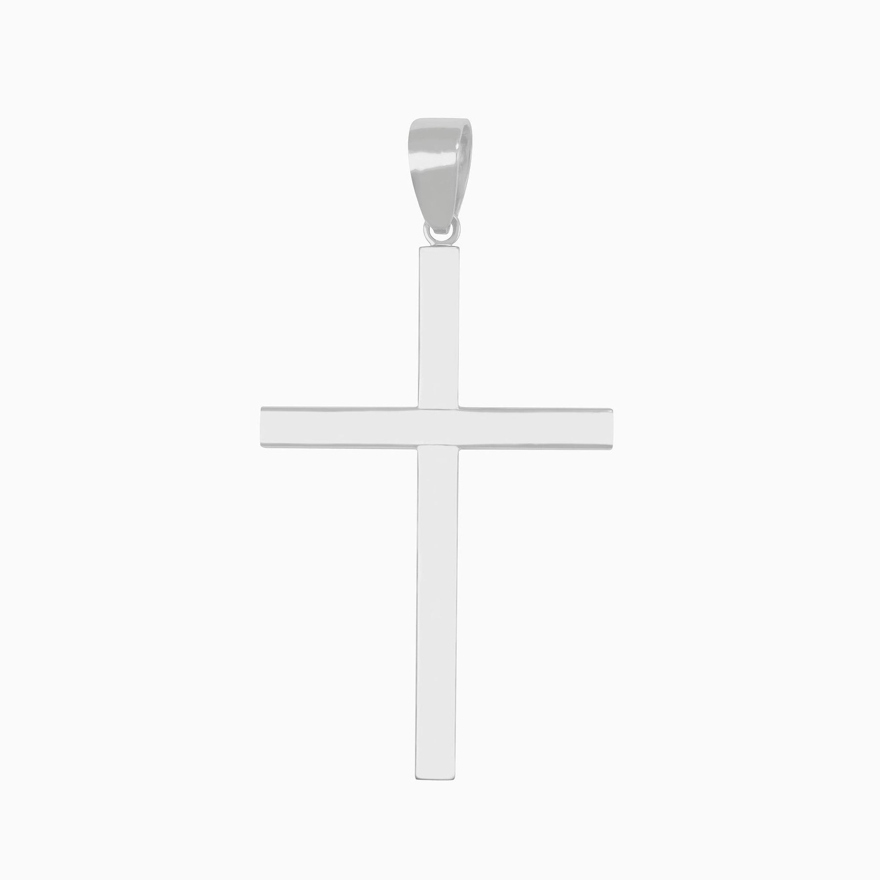 Dije Cruz Cuadrada Oro Blanco 14k
