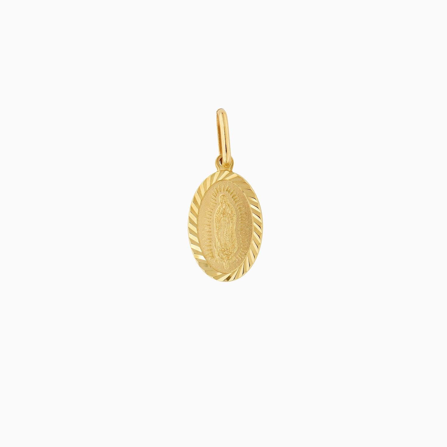 14k Gold Oval Virgin Pendant