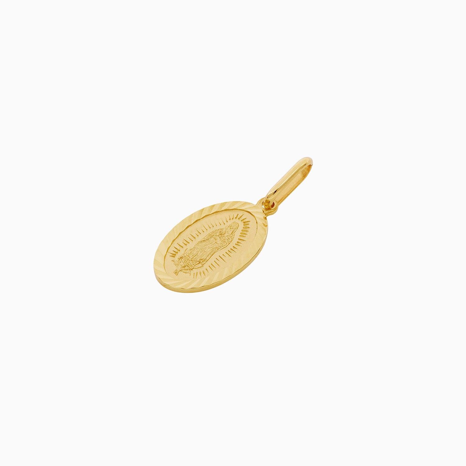 14k Gold Oval Virgin Pendant