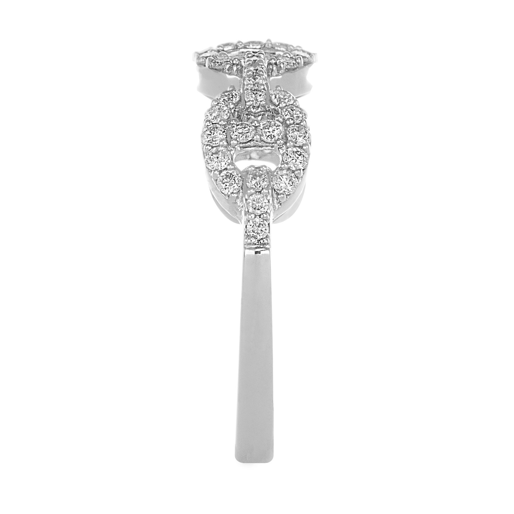 Full Ice Link Ring 14k White Gold 0.35 ct Round Natural Diamonds